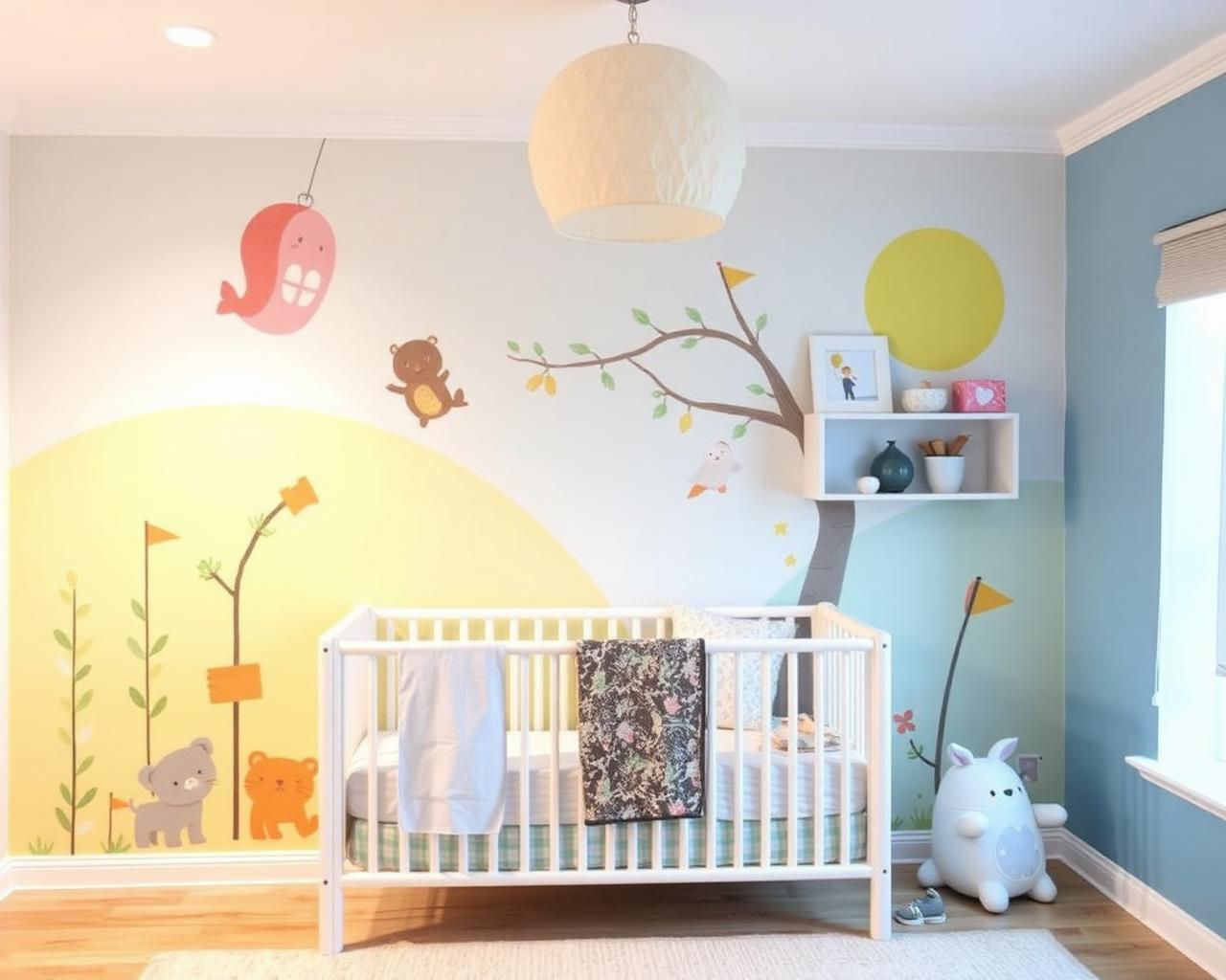 Custom storybook mural for a private nursery